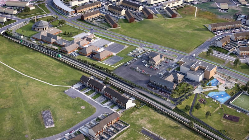 A visual impression of plans by Irish Rail for a new station at Moyross in Limerick city. Image: Irish Rail