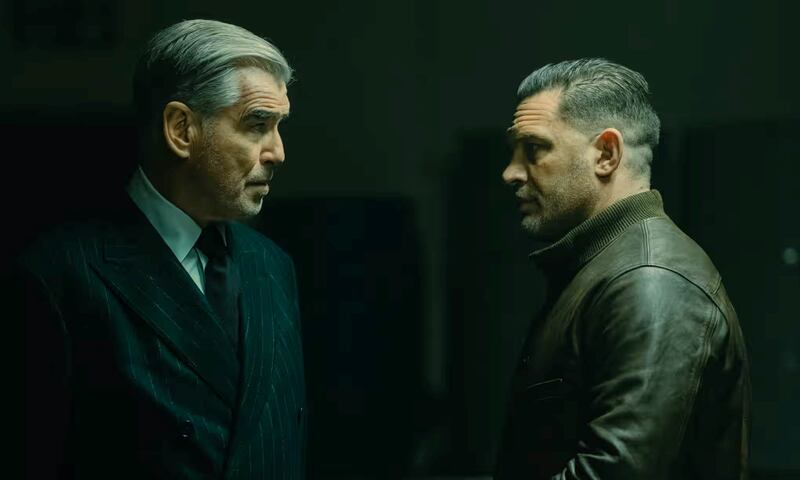 Pierce Brosnan and Tom Hardy in  MobLand. Photograph: Luke Varley/Paramount+