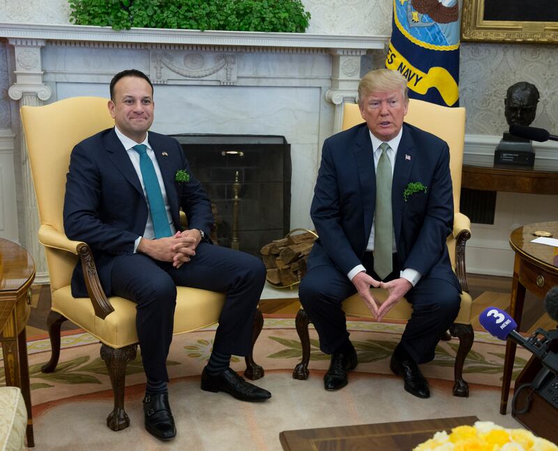 Donald Trump has previously hosted Taoiseach Leo Varadkar at the White House twice in recent years on St Patrick’s Day visits. Photograph: Chris Kleponis-Pool/Getty