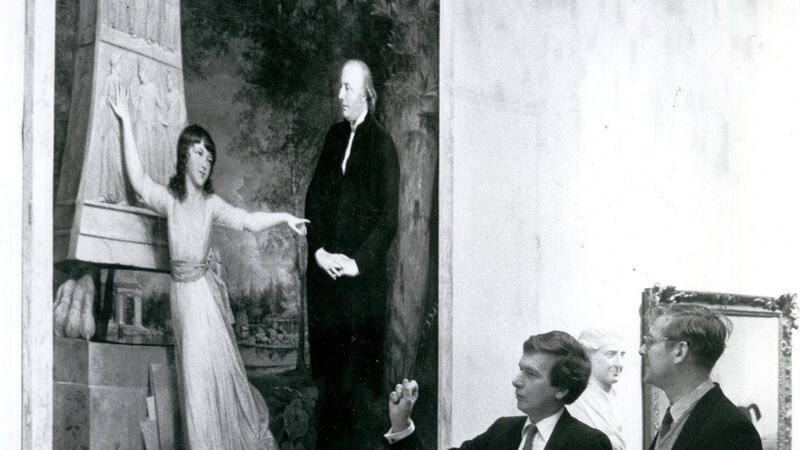Homan Potterton, left,  with Dr Michael Wynn, keeper,  at the National Gallery of Ireland. Photograph: Paddy Whelan