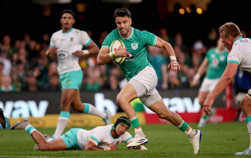 Conor Murray capped off a fine individual performance in Durban with a now standard upfield trailing support line to score. Photograph: Dan Sheridan/Inpho 