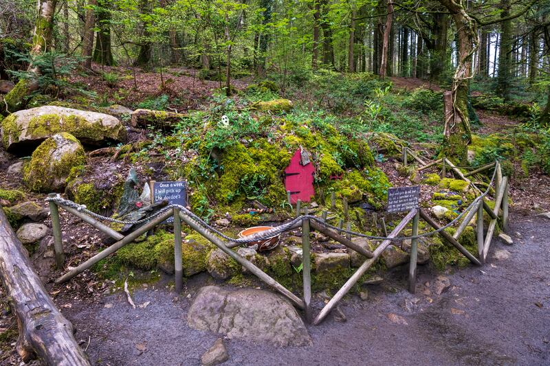 Fairy houses feature in Fionn’s Giant Adventure trail at Slieve Gullion Forest Park. Photograph: Gareth Wray