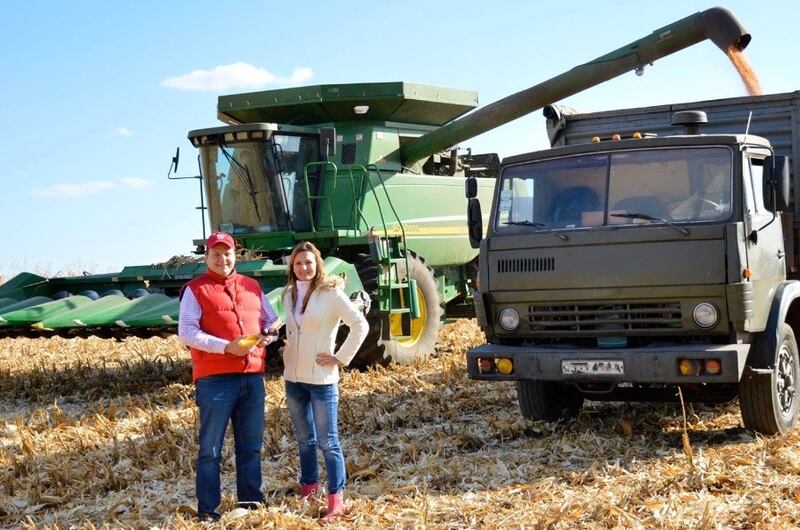 Andy Hunder, president of the American chamber of commerce in Ukraine, with Anna Sankina, a policy officer on the chamber's agriculture committee. Photograph courtesy Andy Hunder