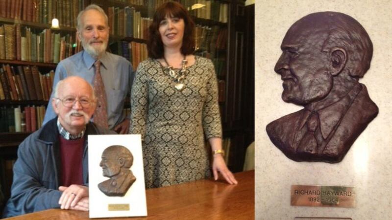 Paul Hayward’s  son and grandson, Richard Jnr and Paul, presented a bronze bust of him by the sculptor Charles Ludlow to the director of Belfast’s Linen Hall Library Julie Andrews. The library held a  symposium on him earlier this year
