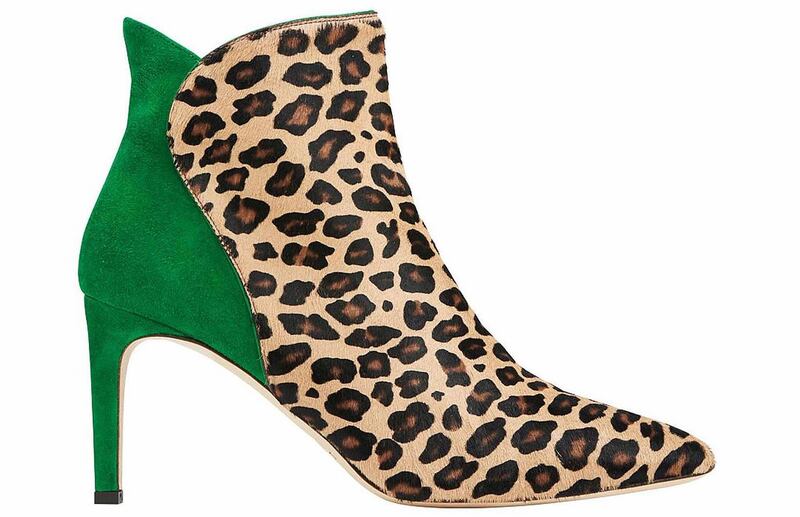 Maja green-suede and leopard-print ankle boots by LK Bennett, €450 at Brown Thomas