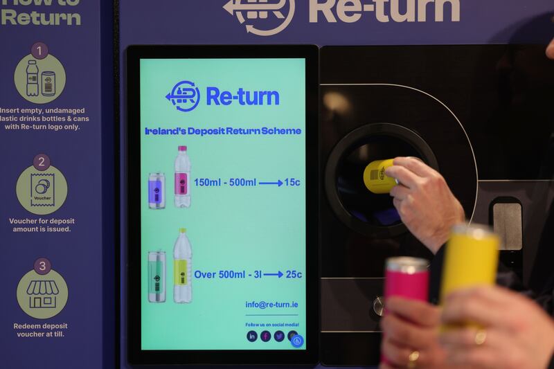 A Re-Turn reverse vending machine. Photograph: Alan Betson
