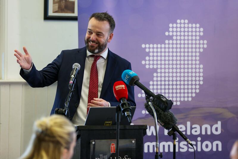 Foyle MP Colum Eastwood at a New Ireland Commission event. Photograph: Kelvin Boyes/Press Eye