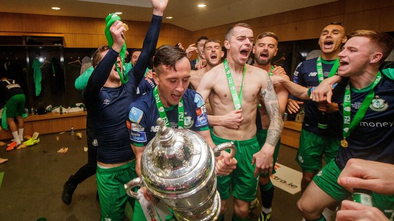 Shamrock Rovers’ Cup win last year could give them the belief to overtake Dundalk. Photograph: Ryan Byrne/Inpho