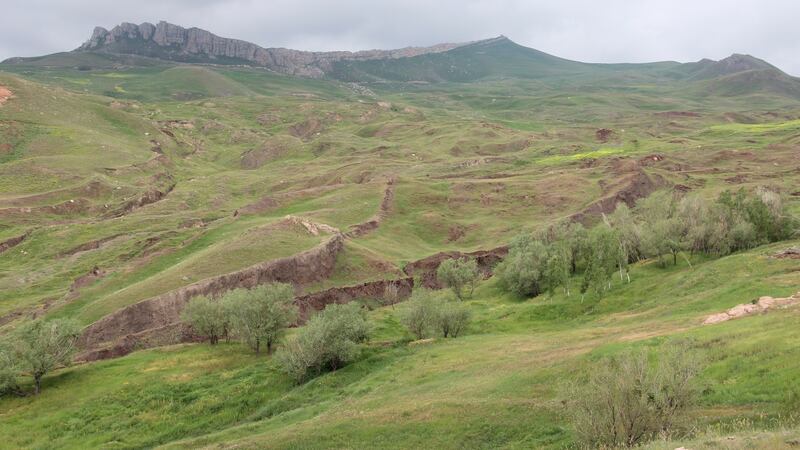 The Durupinar site, 30km from Mount Ararat in Turkey, is claimed by some to be the resting place of Noah’s Ark. Photograph: Stephen Starr