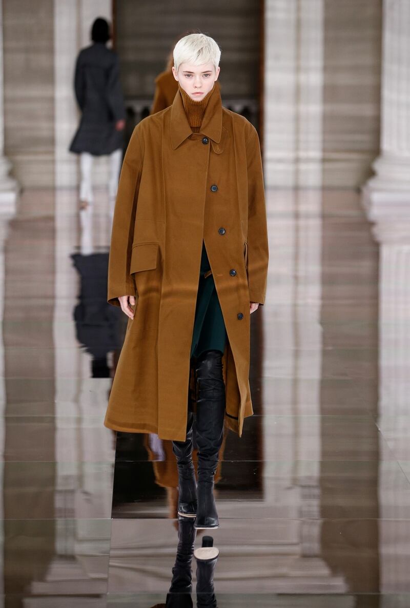 Victoria Beckham’s autumn/winter collection. Photograph: Daniel Leal-Olivas/AFP/Getty Images