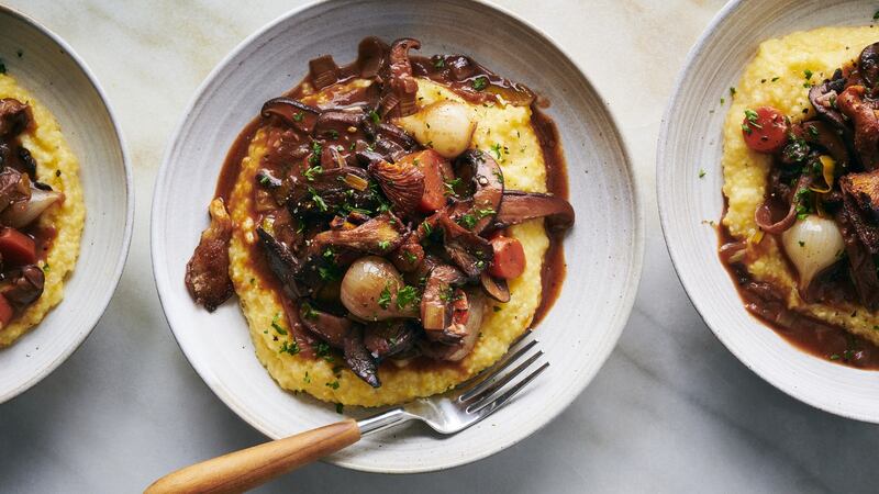 Mushroom Bourguignon. Photograph: David Malosh/The New York Times
