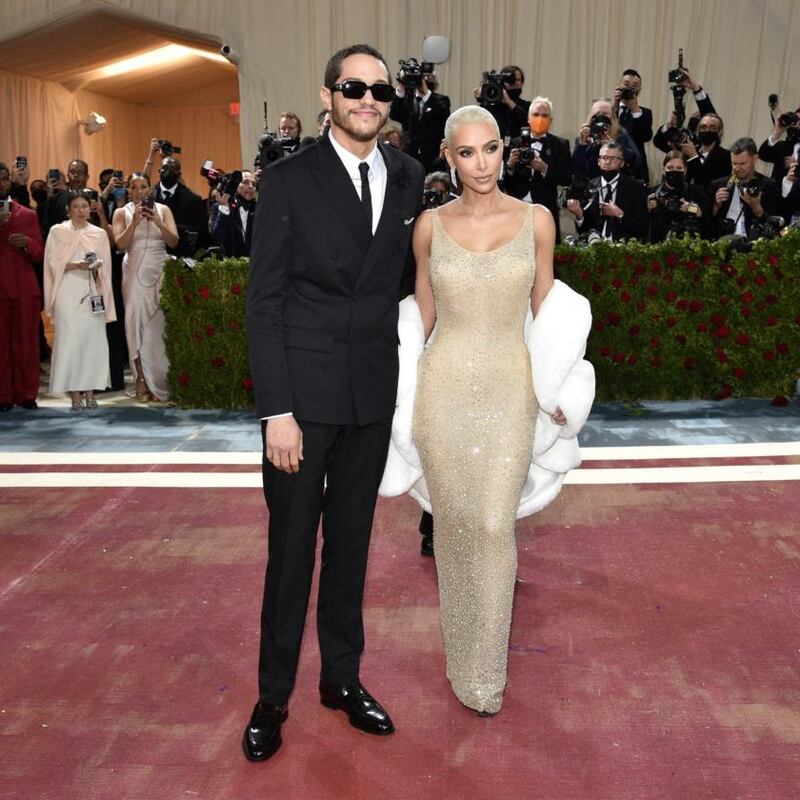 Pete Davidson and Kim Kardashian at the Met Gala on Monday night. Photograph: Evan Agostini/Invision/AP