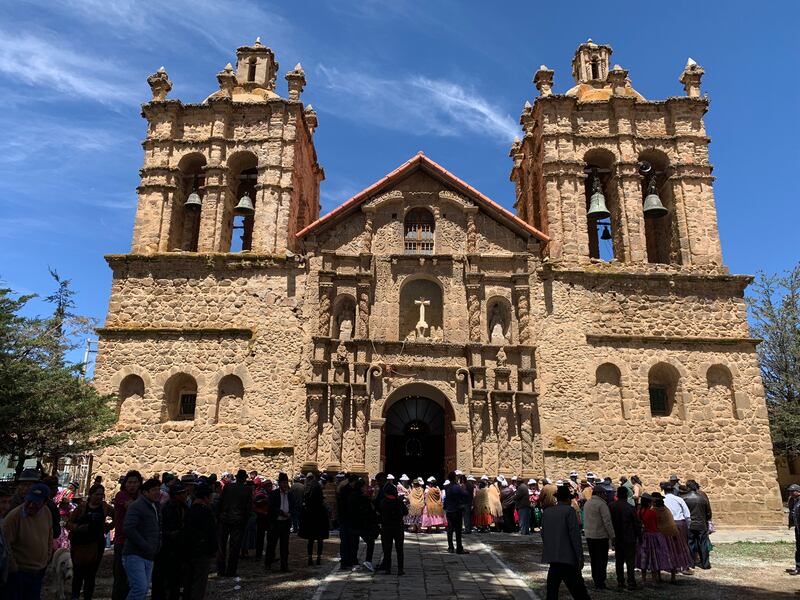 Celebrations outside the church.