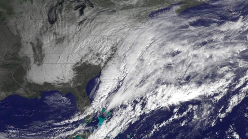 NOAA GOES satellite image showing  Winter Storm Juno as it approaches the east coast of the US. Photograph: NOAA/Reuters