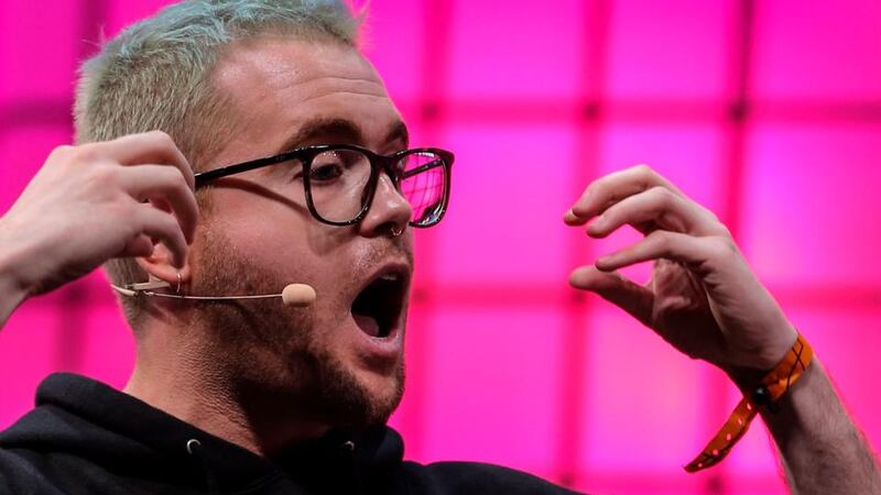 Whistleblower Christopher Wylie speaks on the centre stage of   Web Summit where he outlined how shocked he was at seeing how little knowledge regulators had about technology. Photograph:  AFP/Getty Images
