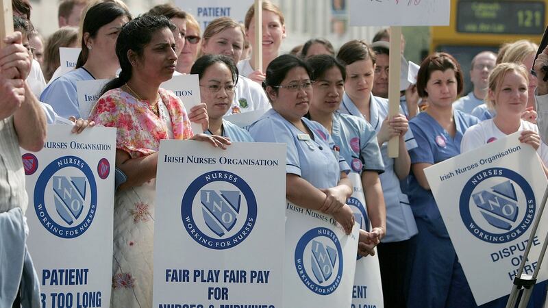 Nurses are due to hold a national one-hour work stoppage this Wednesday. Photograph: Collins