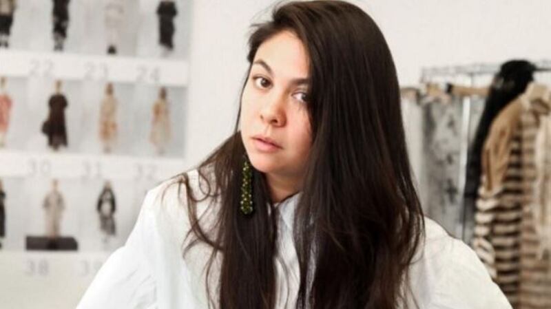 Simone Rocha in her studio in the east end of London. Her London Fashion Week show takes place on Saturday. Photograph: Joanne O’Brien
