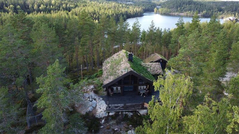 Sweden: Varmland: A large balcony is accessed from the livingroom which has lovely parquet floor