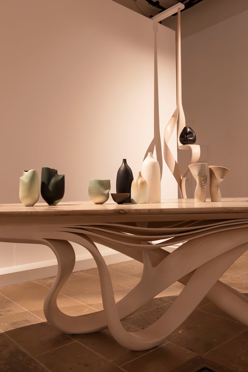 Sara Flynn and Joseph Walsh's Paris exhibition. The artier term for ceramic at this level of craft is 'vessel', but it’s hard to imagine sticking a bunch of flowers in one. Photograph: Alice Casenave