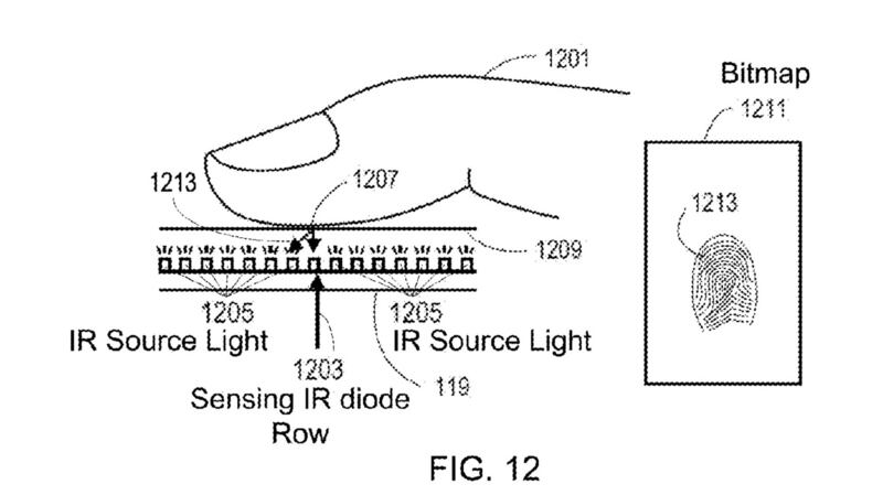 iPhone 8 leak: an Apple patent for a fingerprint scanner that works from under the screen. Photograph: US Patent Office