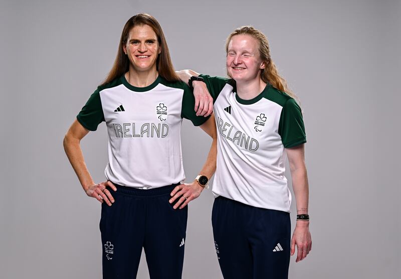 Para-triathlete Judith MacCombe, right, and her guide Eimear Nicholls. Photo by Harry Murphy/Sportsfile