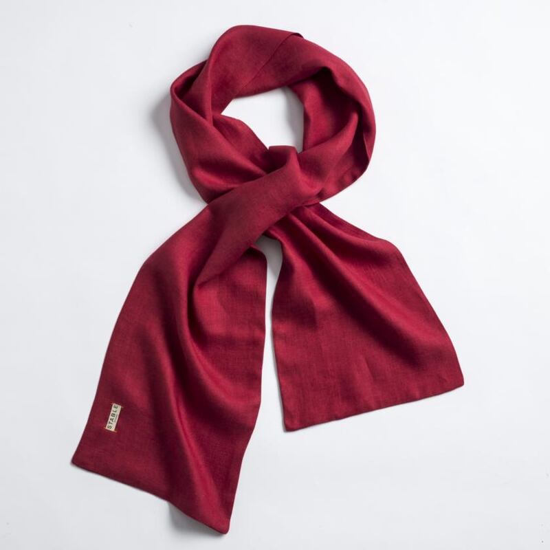 Large red linen scarf (€150) from Stable at Westbury Mall