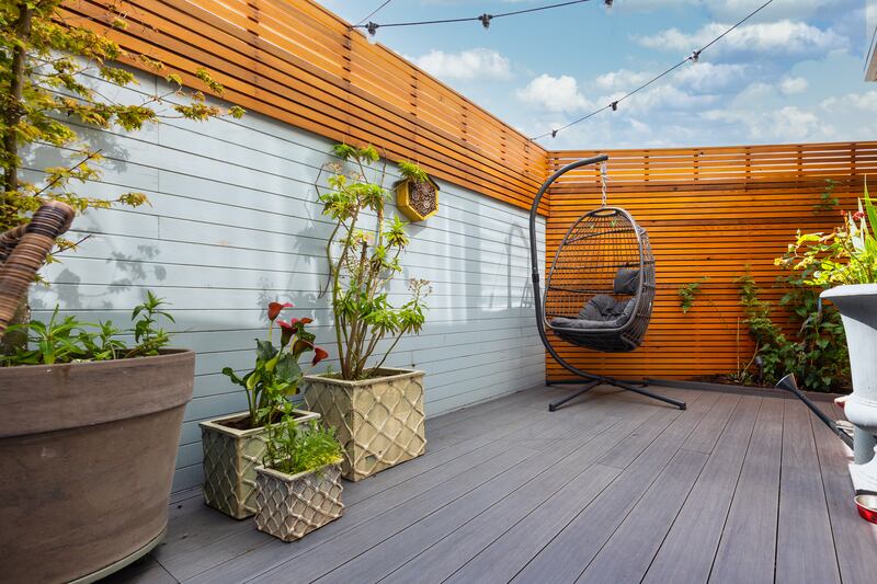 Rear terrace at ground level