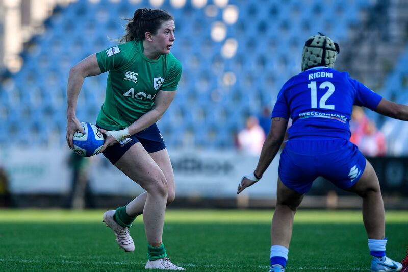 Ireland's Lauren Delany in action against Italy. Photograph: Luca Sighinolfi/Inpho
