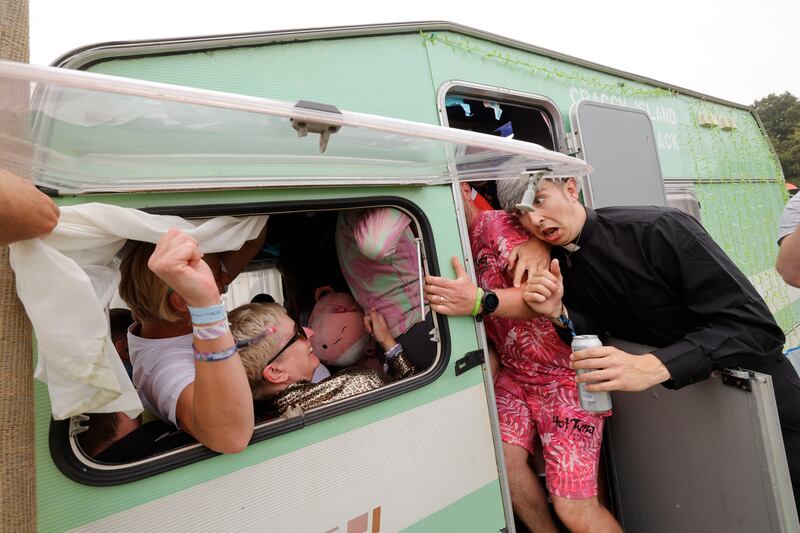 Electric Picnic: The Fr Ted Caravan sets a new record on day 2. Photograph: Alan Betson

