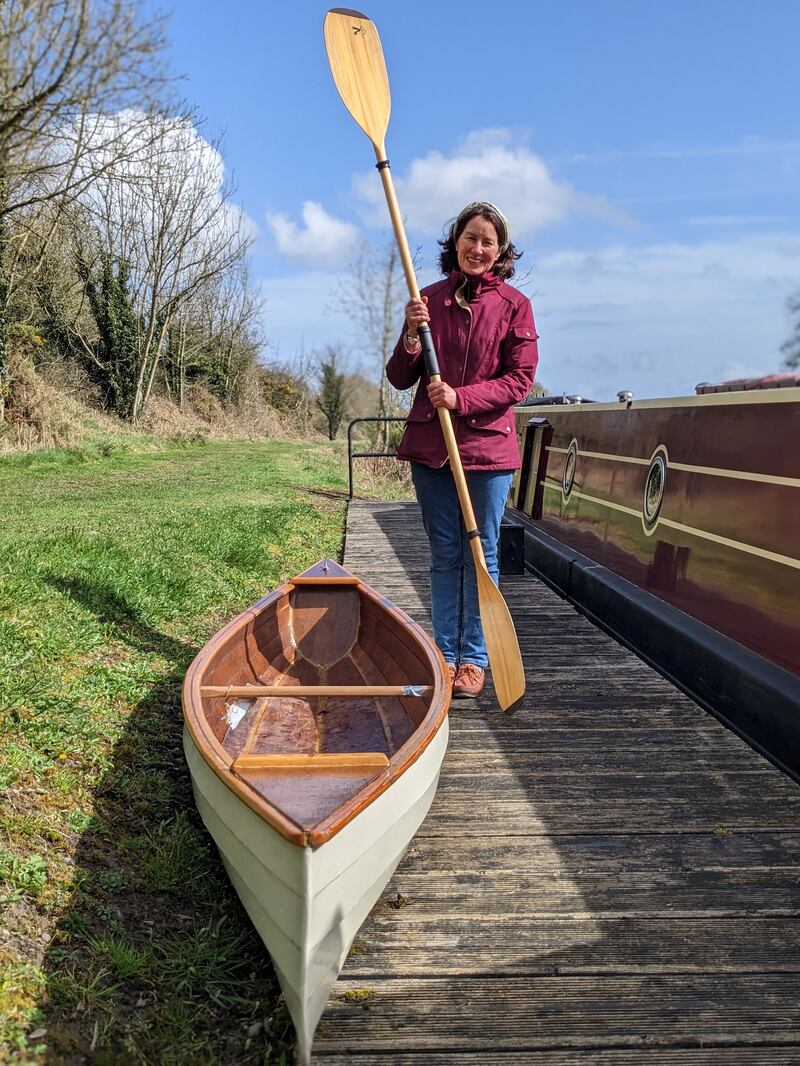 After four months’ labour, I had a strong and beautiful canoe. I called her Minnow. Photograph: John Toal