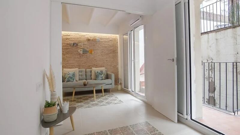 The renovated two-bedroom apartment in Barcelona