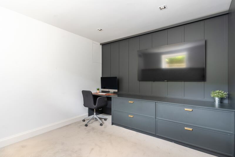 Basement home office/media room