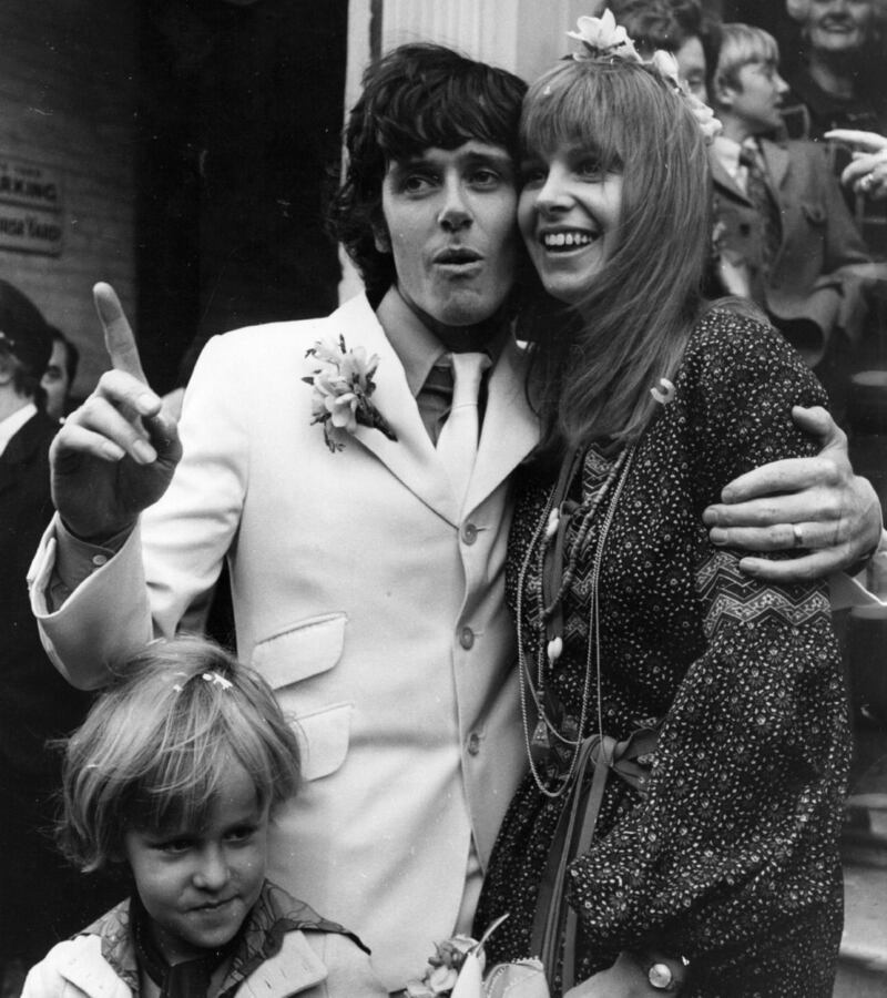 Donovan and Linda Lawrence on their wedding day, in 1970, accompanied by Julian, her son with Brian Jones. Photograph: Keystone/Getty