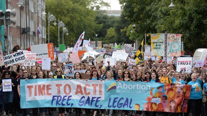 Last year’s March for Choice, from Parnell Square to Merrion Square in Dublin. File photograph: Dara Mac Dónaill/The Irish Times