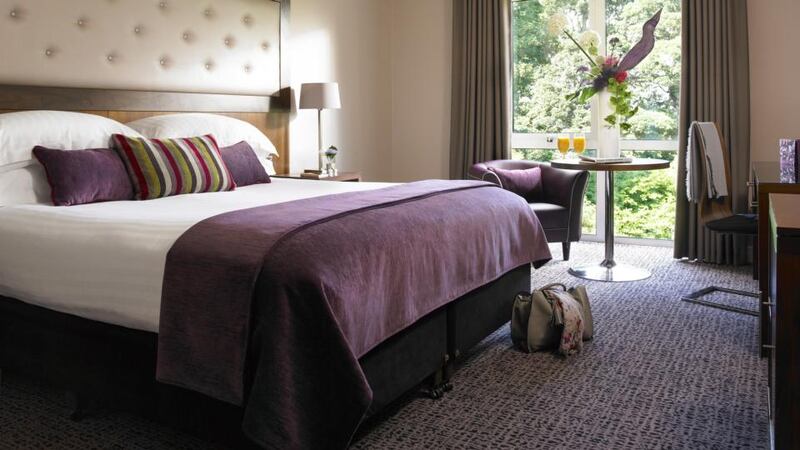 The Deluxe Room bedroom at Dunboyne Castle Hotel & Spa, in Co Meath. The hotel is offering a new retreat package for couples.