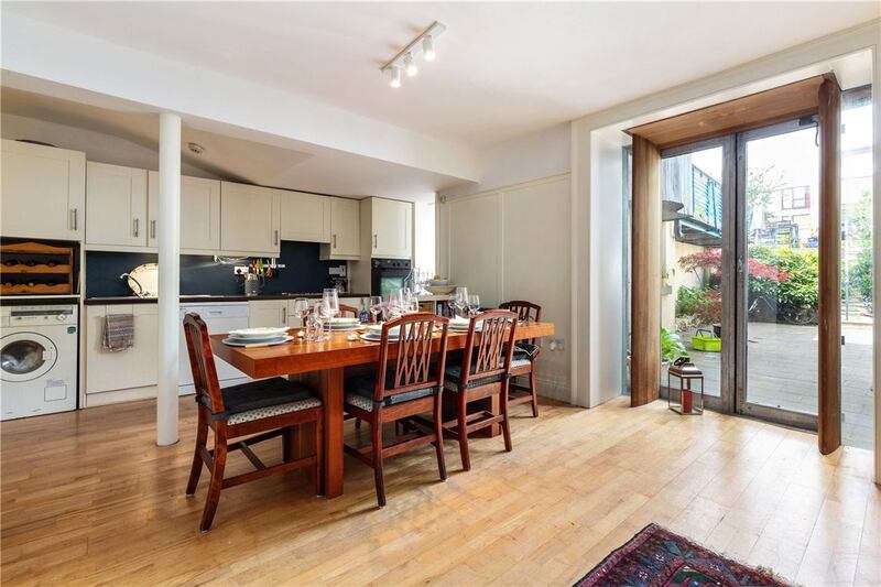 Garden-level unit: kitchen/dining area