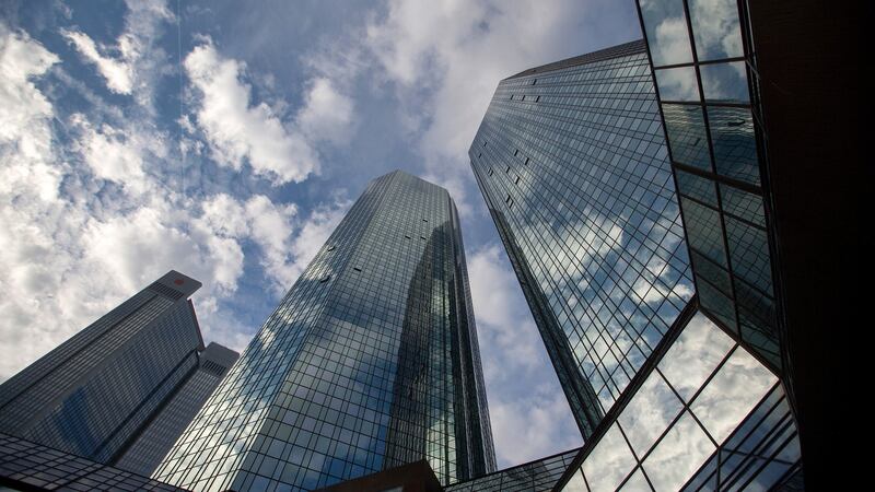 Deutsche Bank AG  in Frankfurt, Germany: in 2005 Trump  borrowed money from Deutsche’s commercial real estate division. In 2010 the parties settled their legal differences. But rather than walking away, the bank’s private wealth division  resumed lending to Trump, the troublesome four-times bankrupt client who had defaulted on a major loan. Photograph: Krisztian Bocsi/Bloomberg