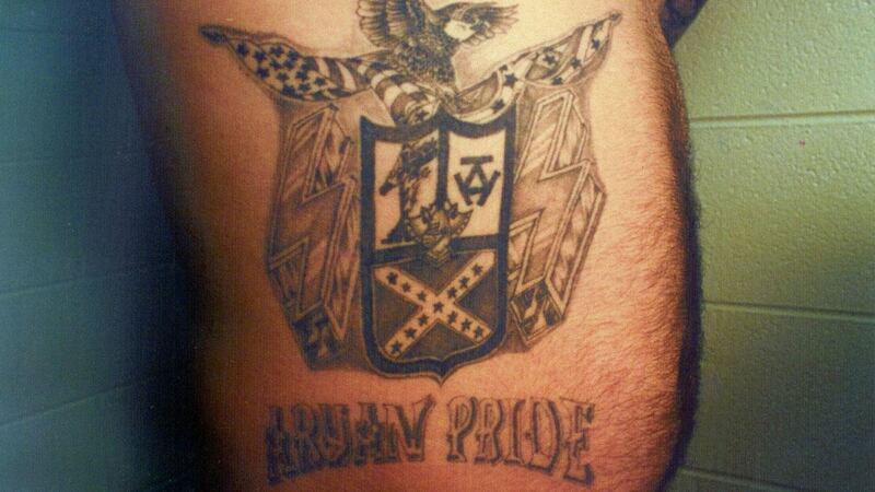 Some of the tattoos on John William King who was executed for the dragging death of James Byrd Jr. Photograph: AFP/Getty Images