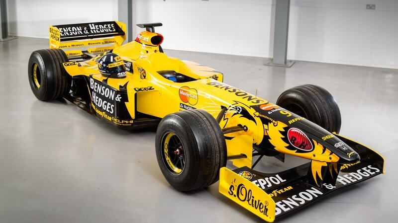 A Formula One racing car with the old Benson & Hedges livery