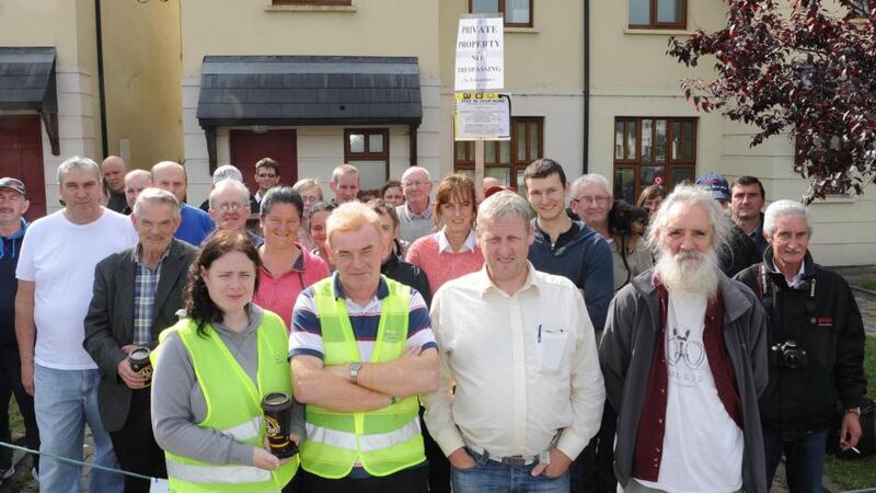 Supporters outside the home of Claire and Martin O’Sullivan