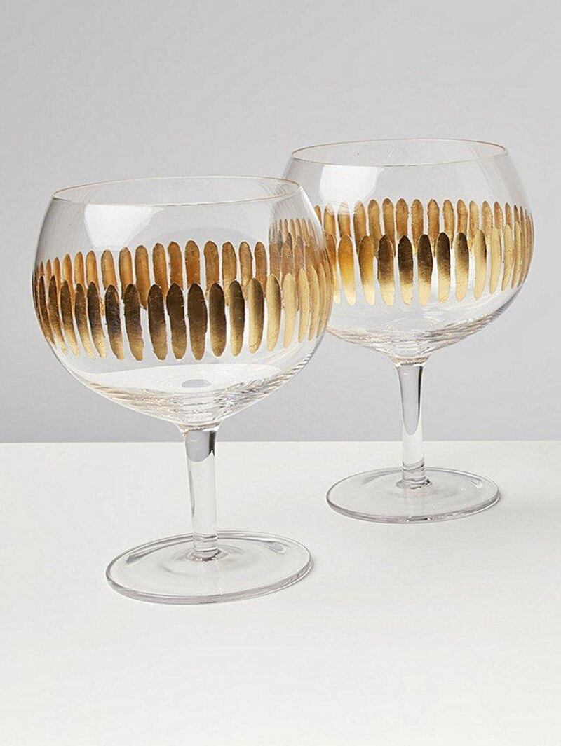 Aur gold gin glasses, oliverbonas.com €27