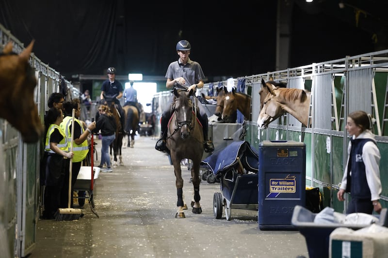 Preparations ahead of the RDS Horse Show. Photograph: Nick Bradshaw