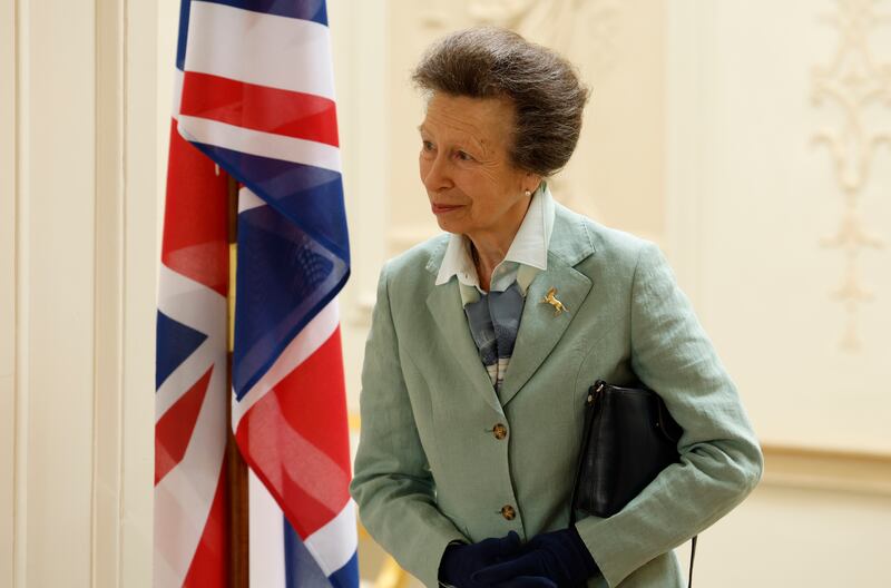 Princess Anne during her visit to the Áras.  
