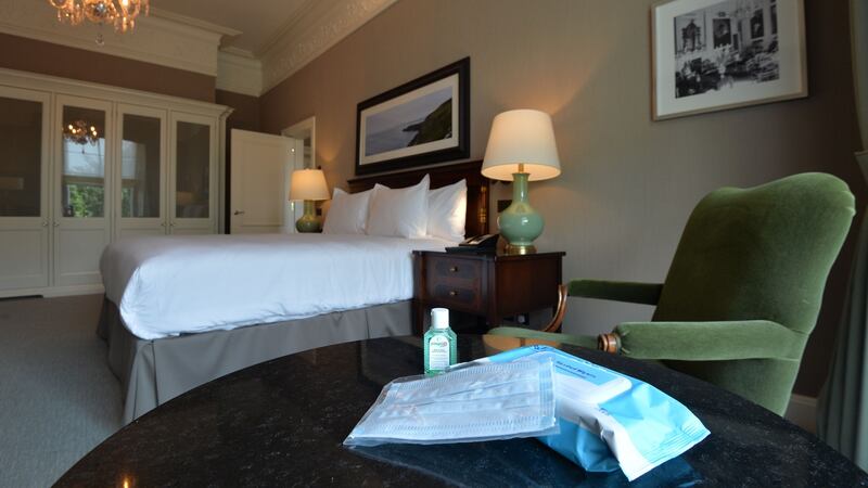 Throws and cushions have been removed from bedrooms. Photograph: Alan Betson