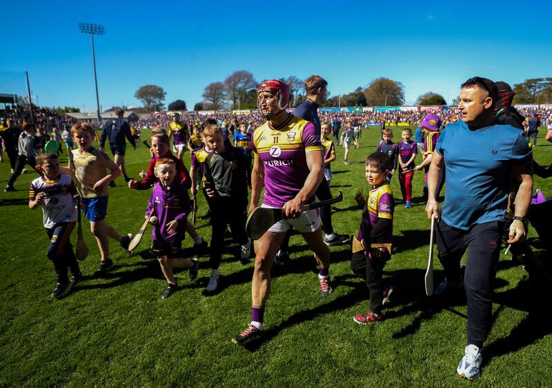 Wexford's Lee Chin dejected drawing the game against Dublin in Wexford Park. Photograph: Bryan Keane/Inpho