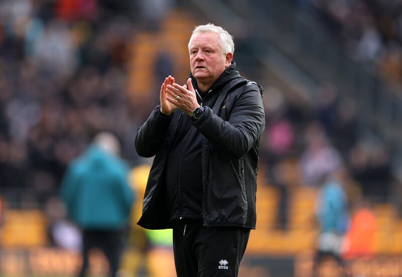 Sheffield United manager Chris Wilder following their defeat to Wolves at Molineux on Sunday. Photograph: Catherine Ivill/Getty Images