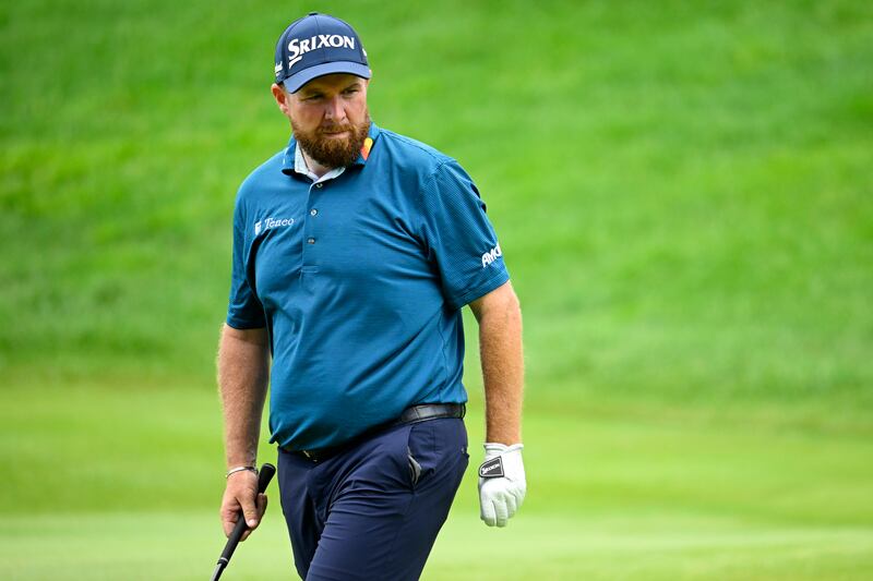 Shane Lowry reacts to a shot on the 18th hole during the first round of the Travelers Championship 2025 at TPC River Highlands in Cromwell, Connecticut. Photograph: Alex Goodlett/Getty Images