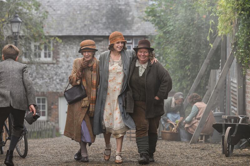 Jessie Buckley (centre) with Eileen Atkins and Joanna Scanlan in Wicked Little Letters. Photograph: StudioCanal/Parisa Taghizadeh





