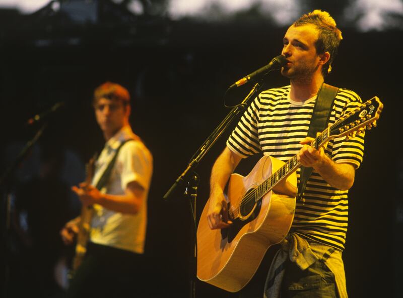 Fran Healy of Travis performs at Shoreline Amphitheatre in Mountain View, California, June 2001. Photograph: Tim Mosenfelder/Getty