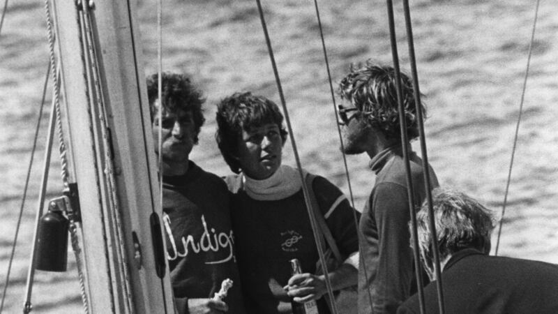 Sailor Paul Warzega (left) is reunited with wife Kari after the 1979 Fastnet Race which resulted in many lost yachts and deaths. File photograph: Hulton Archive/Getty